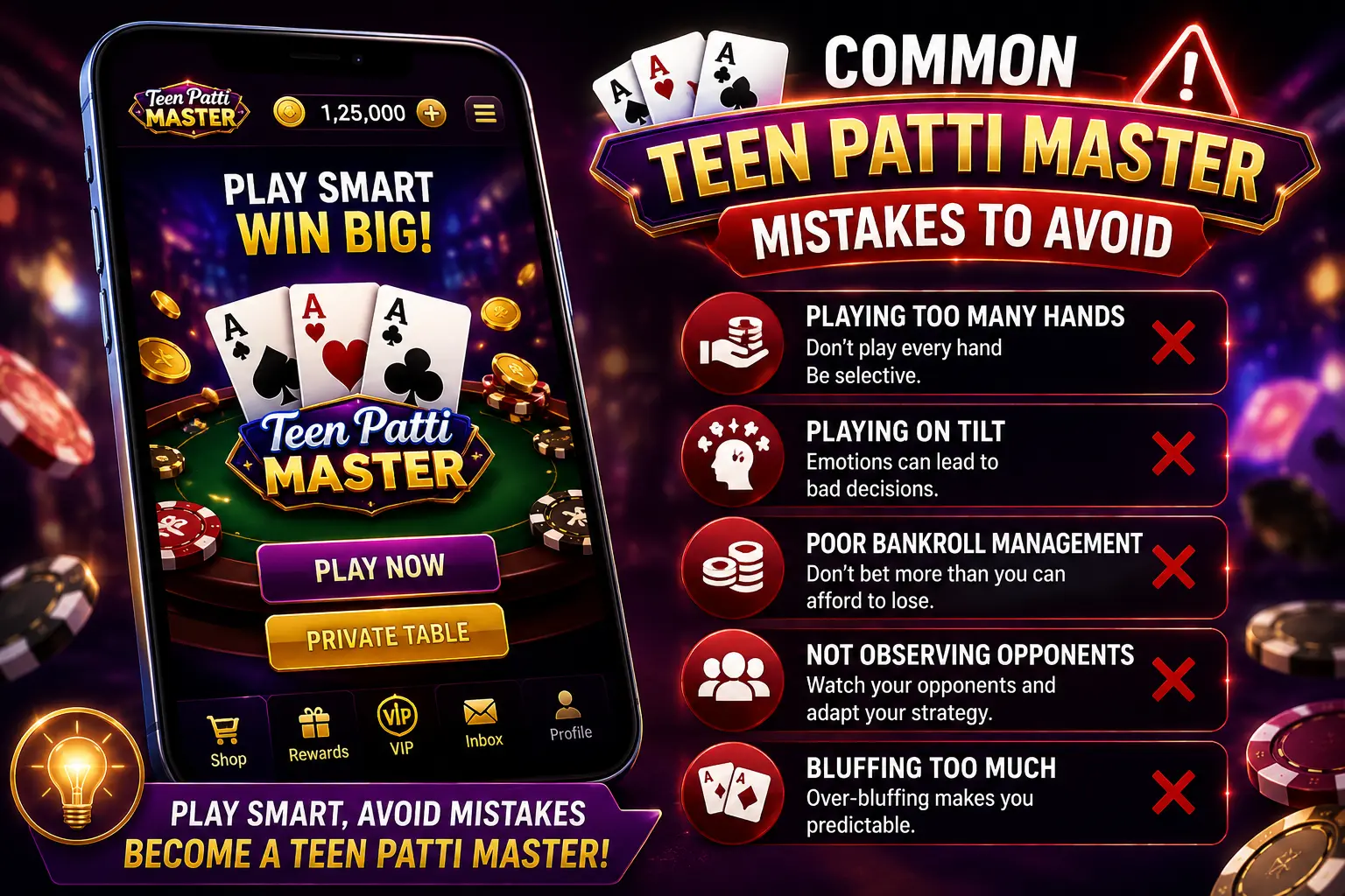 Teen Patti Master common mistakes to avoid