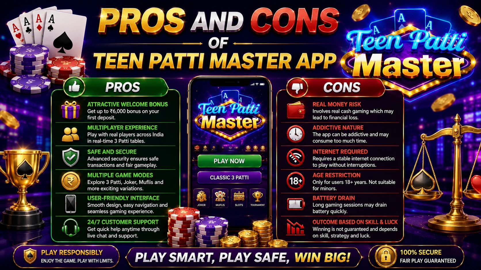 Pros and Cons of Teen Patti Master App