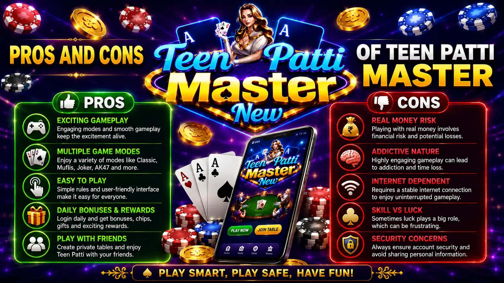 Pros and Cons of Teen Patti Master