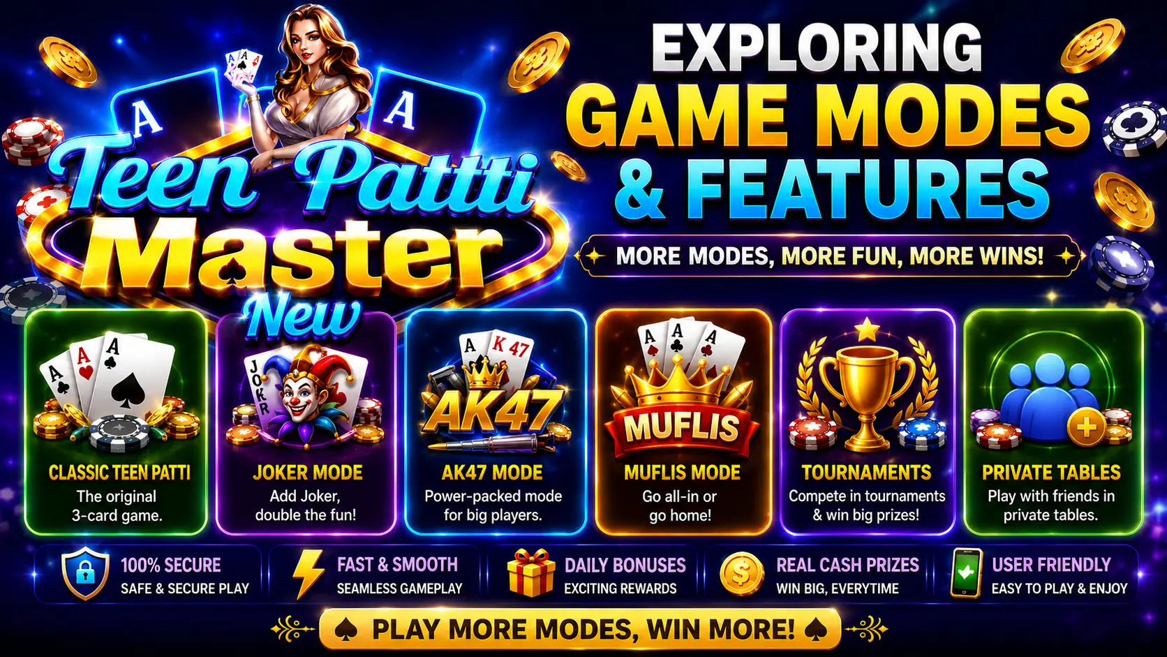 Teen Patti Master exploring diverse game modes and premium features on mobile device.