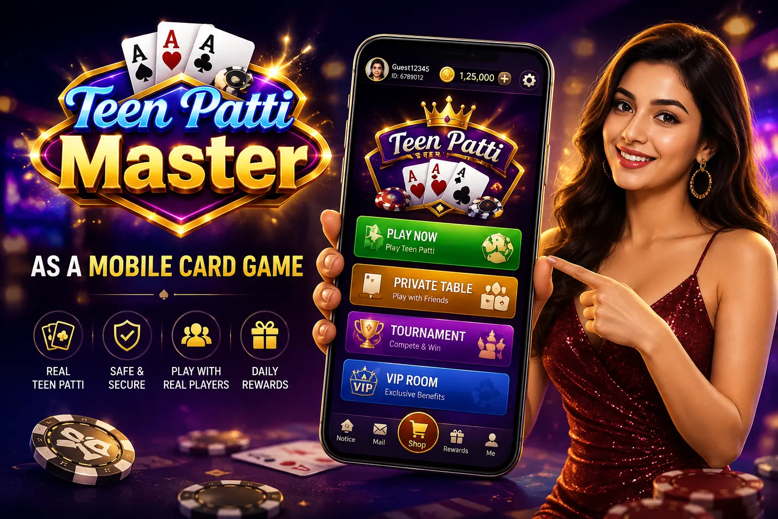 Teen Patti Master as a mobile card game