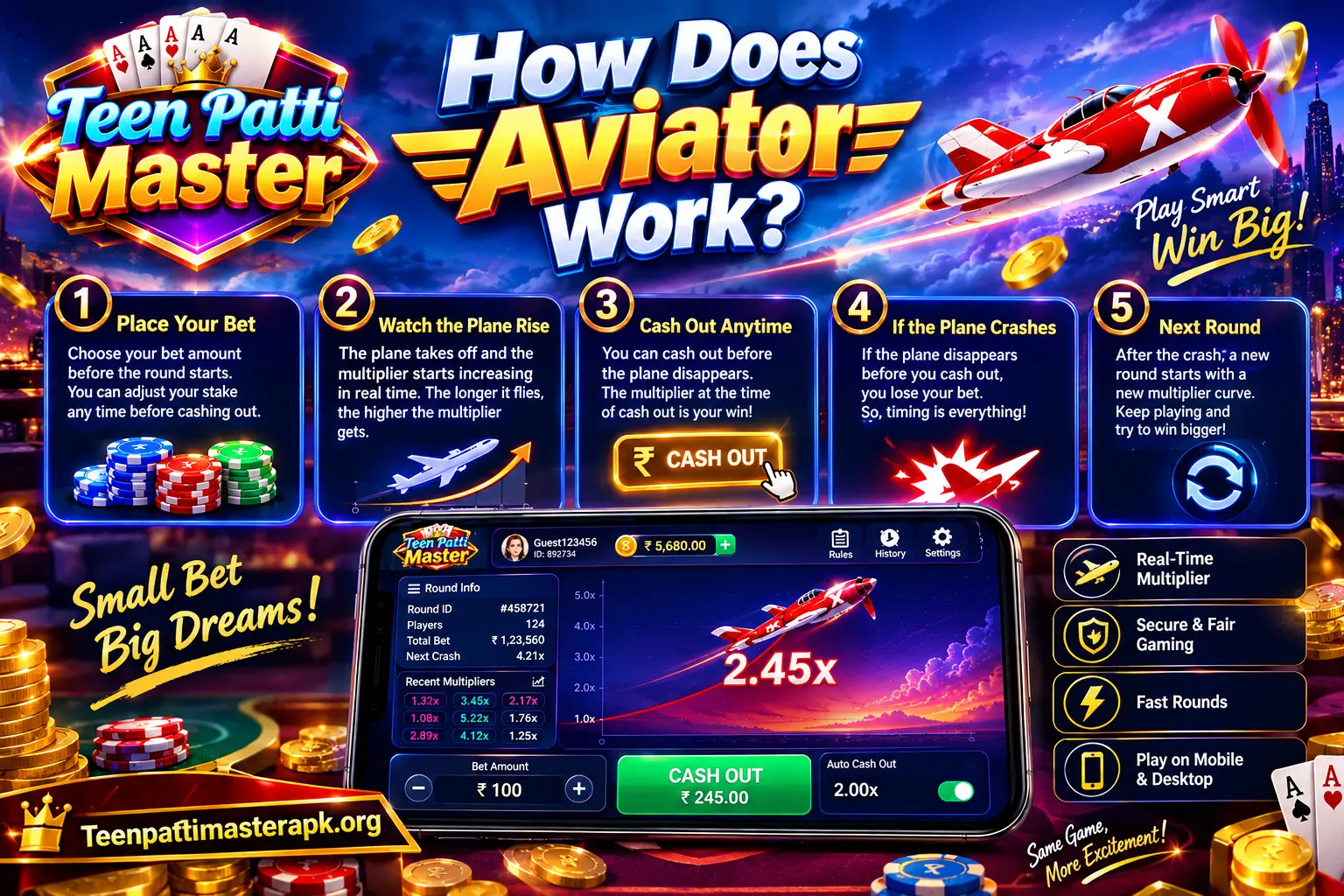 How Does Aviator Work in Teen Patti Master APK