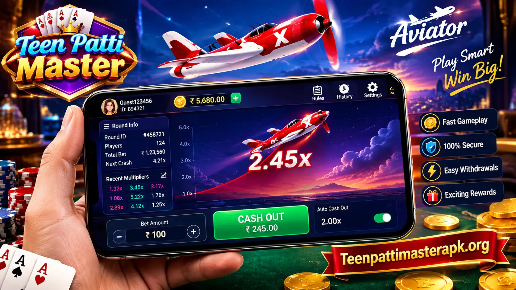 Aviator in Teen Patti Master APK game on Android