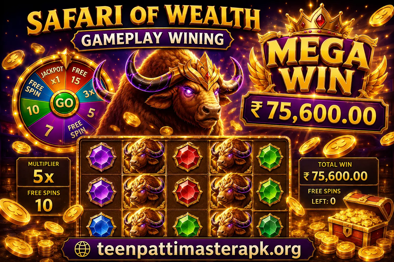 Safari of Wealth in Teen Patti Master gameplay featuring exciting game elements and rewards